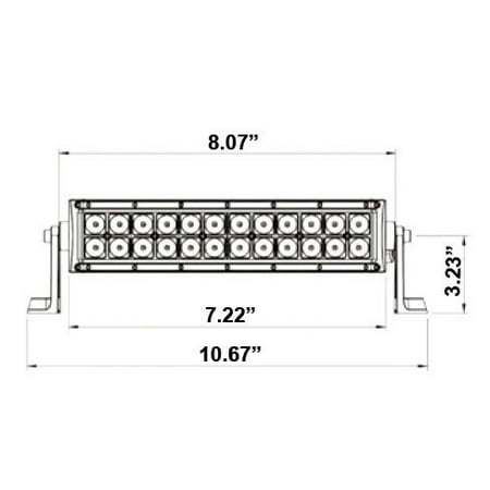 Heise - 8" Dual-Row LED Light Bar - Black