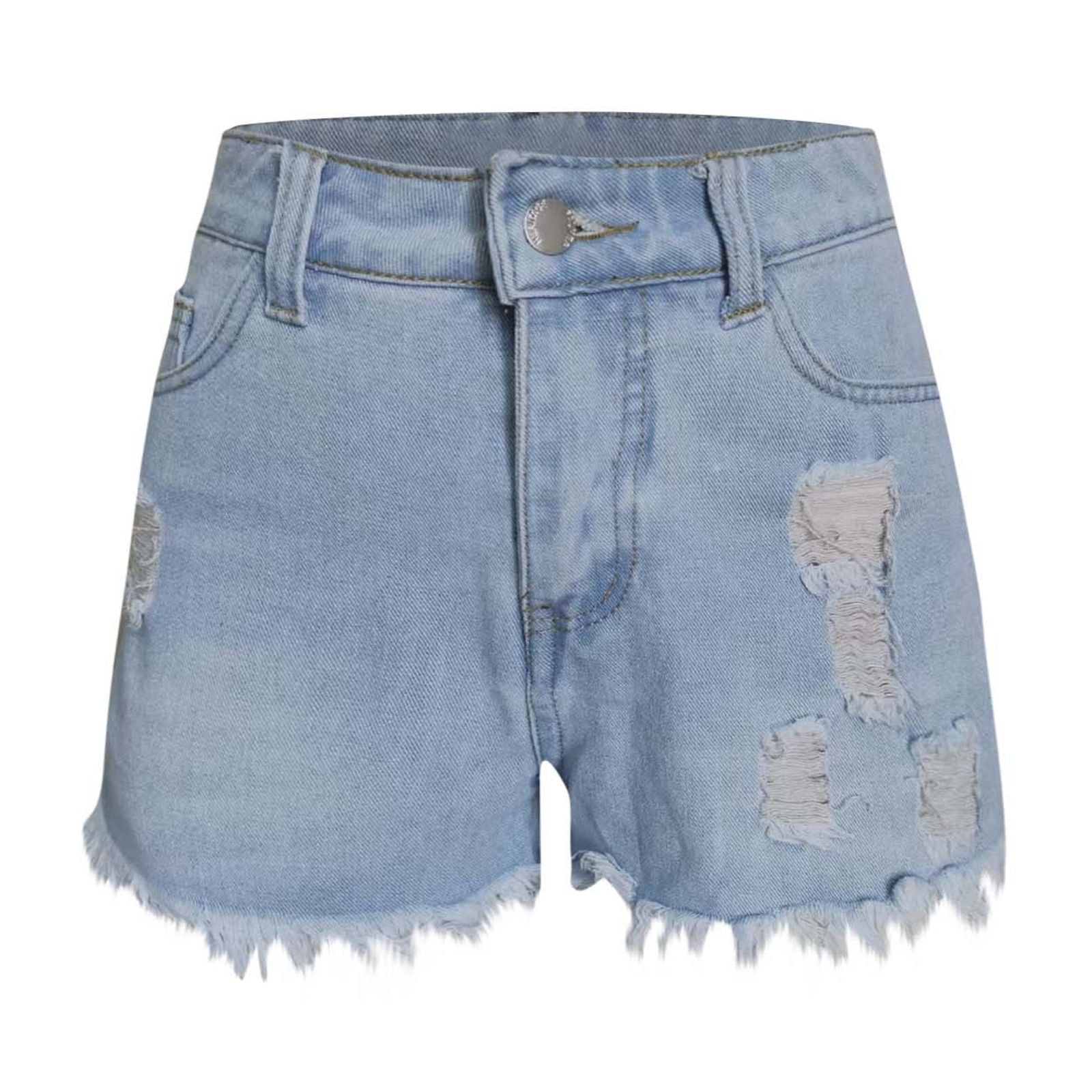 Xysaqa Womens Summer Denim Shorts, Casual Mid Waist Ripped
