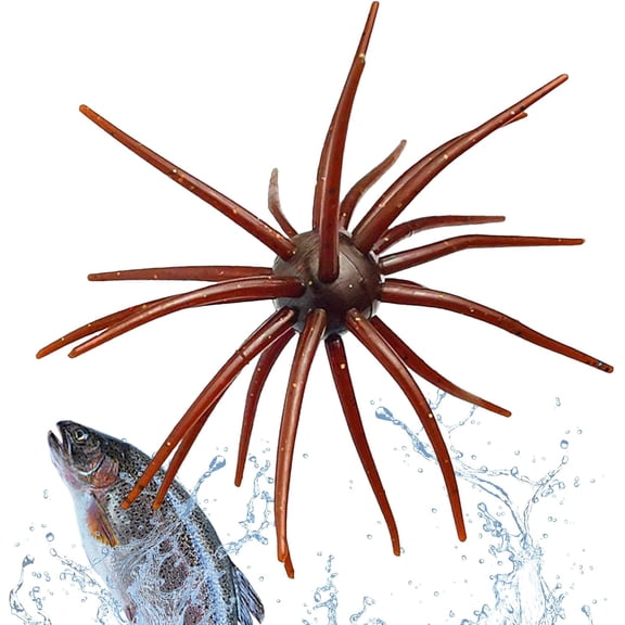 Artificial Fishing Lures - Simulation Sea Urchin Bait, 1Set Soft Spine Jig for River Trout, Spiky Silicone Attractor with Scent, Hardware, Weighted Gear for Saltwater, Catfish and Lake Shore(Q)