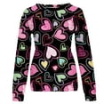 thumbnail image 5 of Qertyioot Chandail de la Saint-Valentin pour Femmes, Blouse à Manches Longues Imprimée Col Rond Tunique Décontractée, 5 of 5