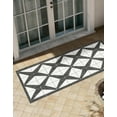 thumbnail image 3 of Unique Loom Outdoor Modern Collection Area Rug (2' x 8' Runner Black and White), 3 of 10