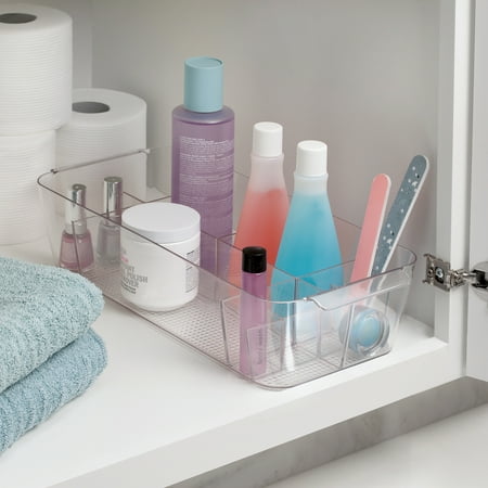 InterDesign Clarity Cosmetic Organizer Tote for Vanity Cabinet to Hold Makeup, Beauty Products,