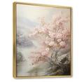 thumbnail image 2 of Designart "Pink Cherry Blossom love expression V" Floral & Botanical Floater Framed Canvas Wall Art, 2 of 7
