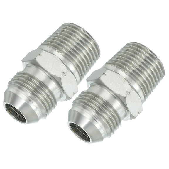 Hex Reducing Nipple Connectors Pipe Adapter 7/8 Male 37° Flare JIC x 5/8 Male NPT 2 Pack