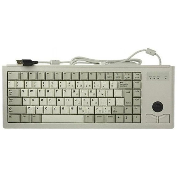 Cherry G84-4420 15" Ultraslim USB keyboard with Optical Trackball, Light Gray - G84-4420LUBEU-0