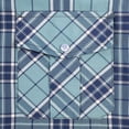 thumbnail image 6 of Coevals Club Mens Pearl Snap Plaid Western Cowboy Button Up Short Sleeve Shirts Beryl Green Plaid 40 XX-Large, 6 of 7