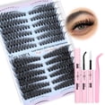 thumbnail image 1 of Kit de extensión de pestañas Yawamica 50D 80D Cat Eye Lashes 240 unidades, 1 of 8