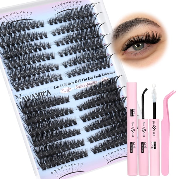 Kit de extensión de pestañas Yawamica 50D 80D Cat Eye Lashes 240 unidades