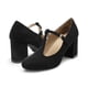 thumbnail image 3 of DREAM PAIRS Zapatos de Tacón Bajo Grueso con Tira en T para Mujer Negro 7, 3 of 6