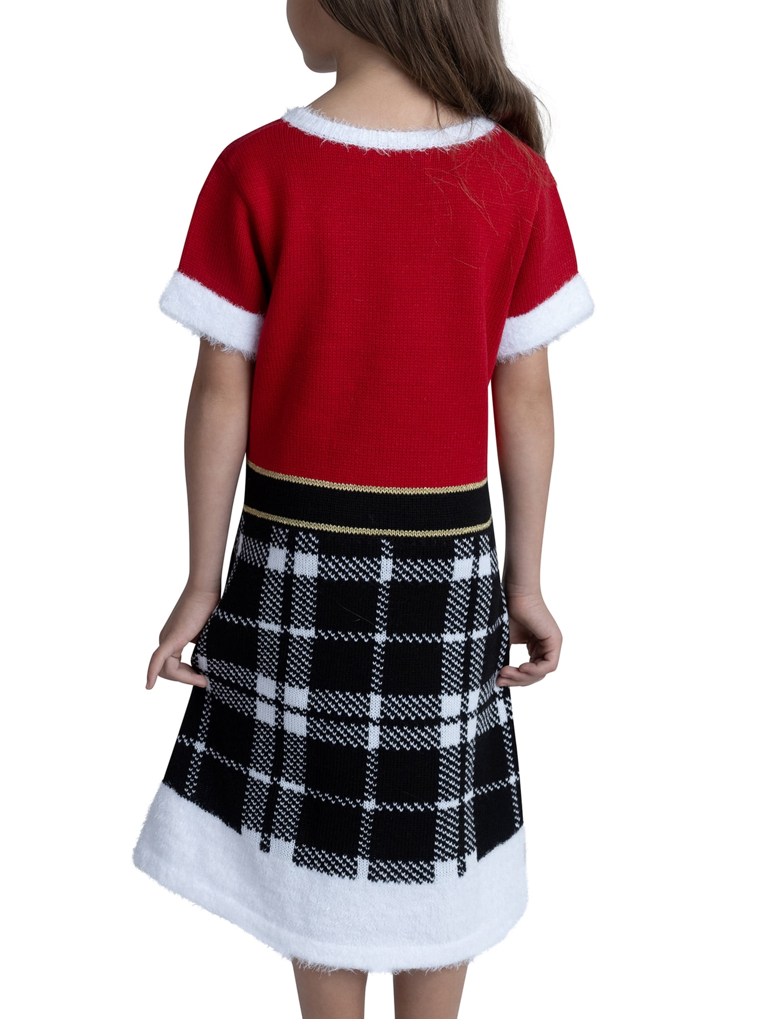 Jolly Sweaters Girls Christmas Novelty Sweater Dress, Sizes 4-16