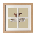 thumbnail image 1 of Dog Pet Newspaper Read Art Deco Fashion Frame Wall Tabletop Display 4 Openings Picture, 1 of 3