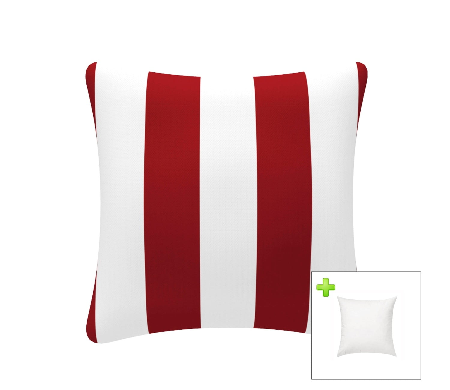 FBTS Prime Outdoor Pillows with Insert Red Stripe Patio Accent Throw