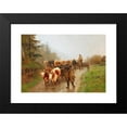 thumbnail image 2 of Otto von Thoren 24x18 Black Modern Framed Museum Art Print Titled - Farmer with Team of Oxen, 2 of 5