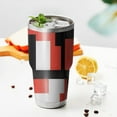 thumbnail image 3 of 30oz Red and Black Modern Art Geometric Tumblers Stainless Steel Tumbler with Lid and Straw,Vacuum Insulated Double Wall Travel Tumbler Cups Mug with Cleaning Brush for Coffee,Tea, 3 of 7