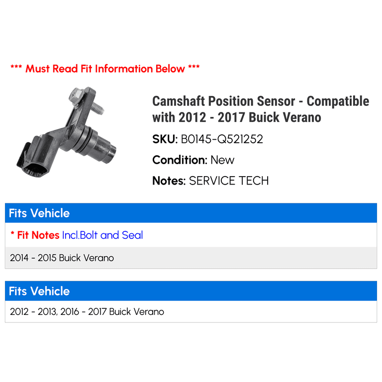 SCITOO Camshaft Position Sensor For GM 3.8L – Replaces 24508214, SU1048 – Buick Chevy Olds Pontiac