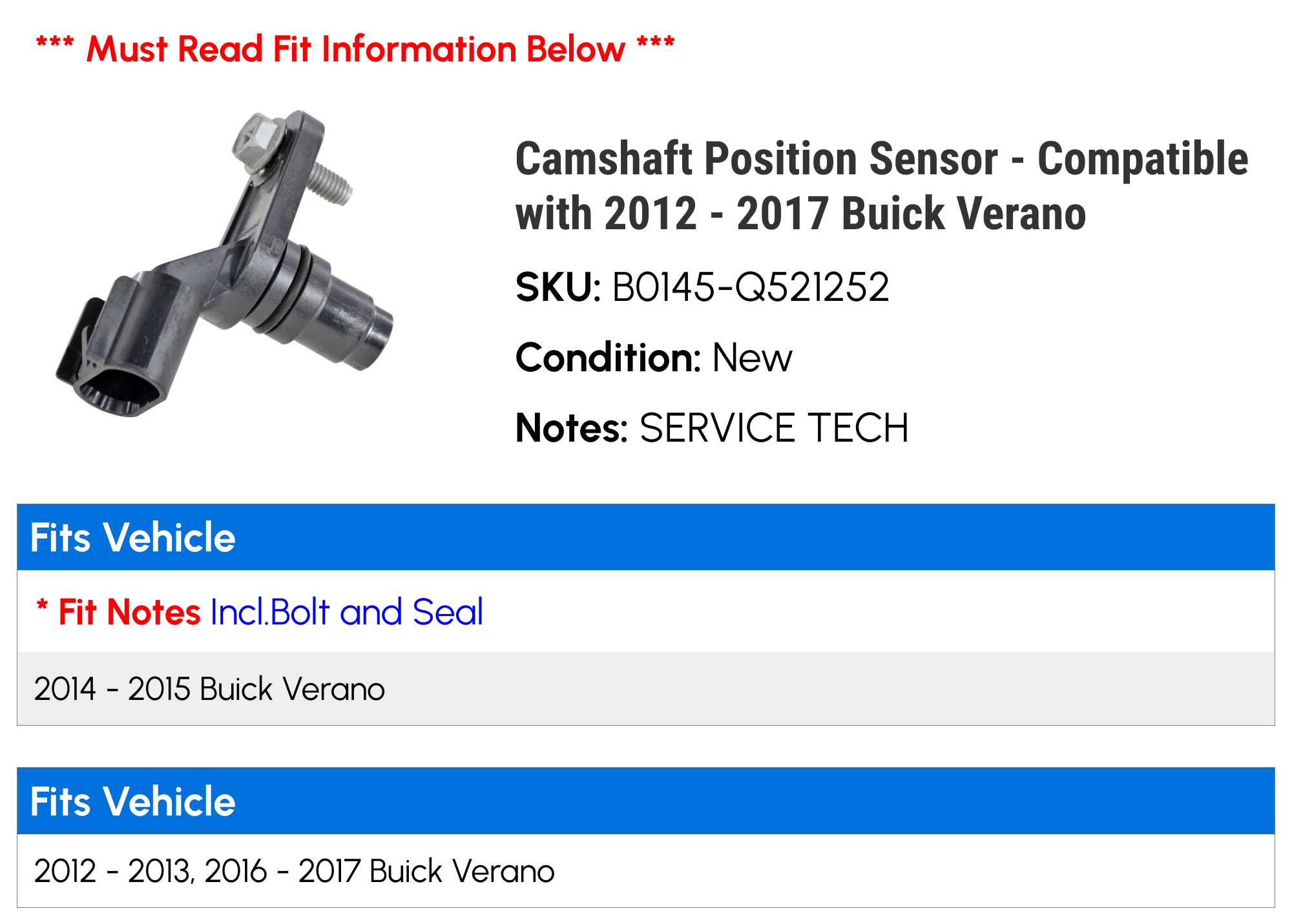 SCITOO Camshaft Position Sensor For Buick / Chevrolet / Oldsmobile / Pontiac – 24508214