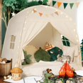 thumbnail image 1 of Carpa tipo tipi Sumbababy grande para niños con luces de estrellas y banderas, 1 of 8