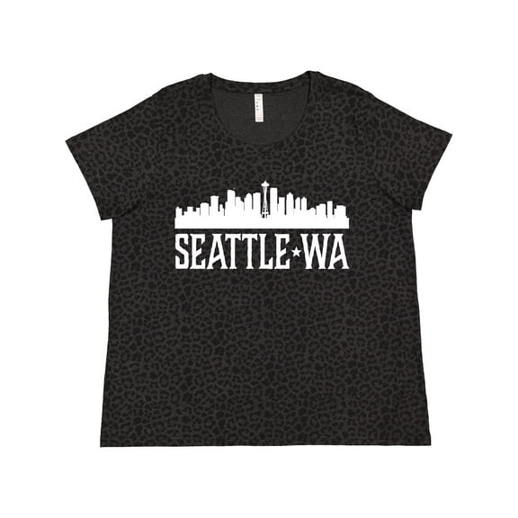 Inktastic Seattle Washington Skyline WA Cities Women's Plus Size T-Shirt