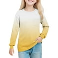 thumbnail image 2 of YUNAFFT Girls Gradient Long Sleeve Shirts Stretchy Soft Round-Neck Blouses for 4-14Y, 2 of 8