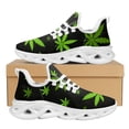 thumbnail image 1 of Zapatos de plataforma con estampado de hojas de marihuana verde para mujer y hombre, zapatillas ligeras para correr, calzado deportivo informal con amortiguación, 1 of 6