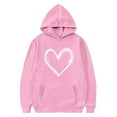 thumbnail image 5 of WQNVRNR Kids Valentine's Day Hoodie- Casual Fleece-Lined Long Sleeve Heart Sweatshirt with Pocket Pink Size 14, 5 of 6