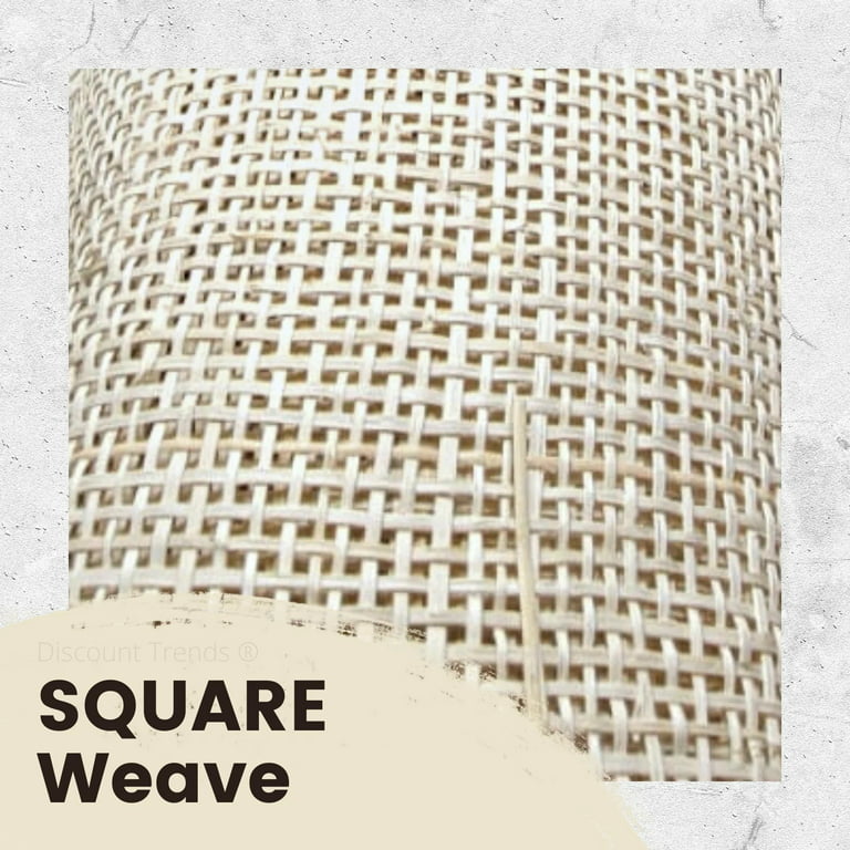 36 Wide Semi-Bleached Rattan Square Cane Webbing Radio Mesh Caning Material  For Chairs, Cabinet, Door -Open Weave Wicker Woven Rattan Sheets 