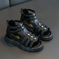 thumbnail image 5 of Aojekbee Girls Summer Gladiator Sandals PU Leather Hollow Out Non Slip Shoes with Ankle Zipper, 5 of 8