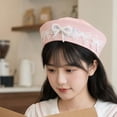 thumbnail image 3 of Slccxzc Japanese Y2K Lace Sailor Hat with Bow Women Vintage Beret Flipped Brim Beret Cap for Party Accessory, 3 of 7
