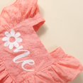 thumbnail image 4 of Ensemble de Combinaison de Robe de Fille de Fleur Lettre de Fleur Impression Volant Manche Romper + Arc Bandeau, 4 of 5