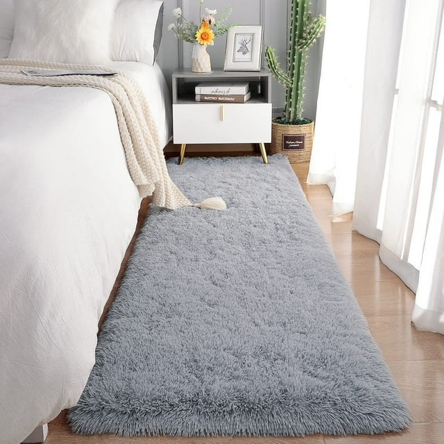 Alfombra Chicrug Soft Runner para dormitorio o sala de estar, 60 x 180 cm, color gris