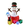 thumbnail image 2 of Christmas Inflatables Outdoor Decorations 50% off Clearance, 6.2FT Inflatable Snowman With Rotating RGB LED Lights Christmas Blow Up Yard Decorations With Penguin For Xmas Party, 2 of 7