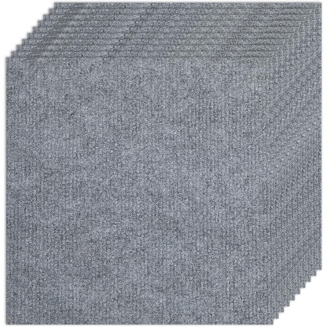 10 baldosas de alfombra autoadhesivas de 30 x 30 cm, cuadradas, antideslizantes, suaves y acolchadas, autoadhesivas.