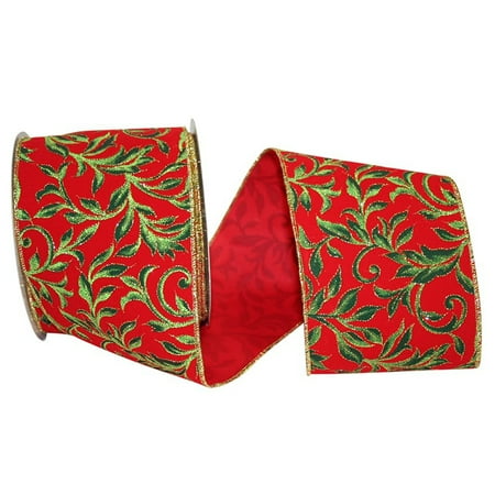 UPC: 0840108864537 | JAM Paper Holiday Ribbon  4 Inches x 10 Yards  Exquisite Scroll  Sold Individually