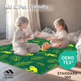 thumbnail image 4 of ODIKA 6' Machine Washable Non-Slip Area Rug, Tropical Frog and Fern Design with Interlocking Natural Shapes Accents High Traffic Rug, Green, 325175, 4 of 5