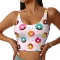 thumbnail image 2 of Uemuo Colorful Donuts Pattern Women's Sports Bra - High Impact Support, Breathable, and Comfortable Athletic Bra for Running, Yoga, and Workouts, 2 of 9
