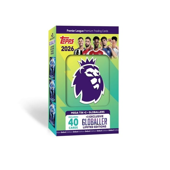 2025-26 Topps Premier League Debut Edition Cards - Globallers Mega Tin #2 (40 Cards   3 Exclusives)