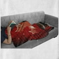 thumbnail image 6 of Popstar Party Soft Flannel Fleece Throw Blanket, Young Singer Woman on Stage Performing with Star Dotted Backdrop, Cozy Plush for Indoor and Outdoor Use, 50" x 70", Red Coral Black, by Ambesonne, 6 of 6