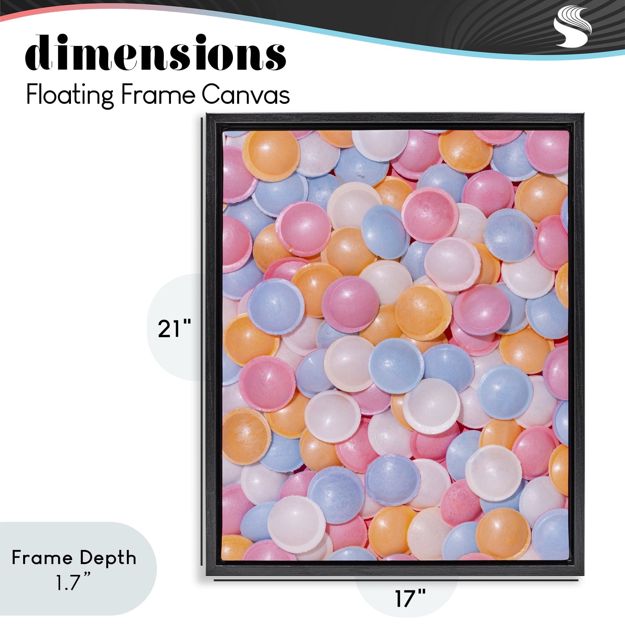 Stupell Industries Retro Pastel Candies Black Framed Floater Canvas Wall Art, design by LISH Creative