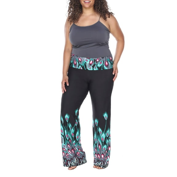 White Mark Women's Plus Size Printed Palazzo Pants