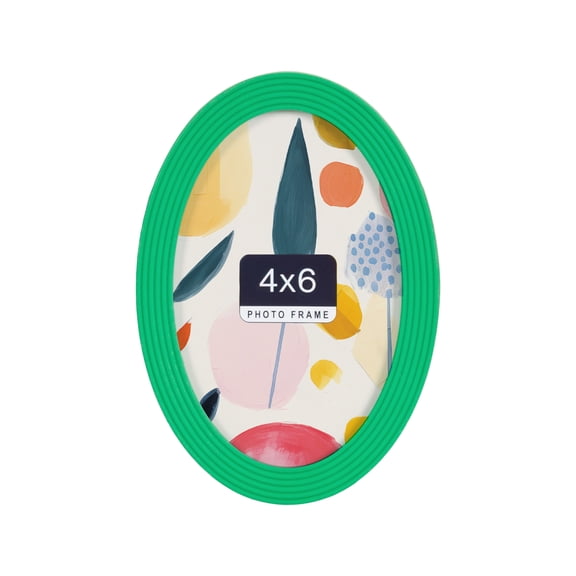 DesignOvation 4x6 Oval Green Decorative Tabletop Picture Frame