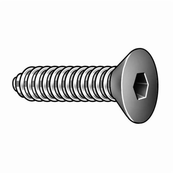#10-24 Socket Head Cap Screw, Flat, Black Oxide Alloy Steel, 1 in Length, 100 PK