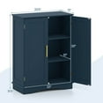 thumbnail image 3 of Costway Floor Storage Cabinet Modern Storage Organizer with Adjustable Shelves &2 Doors, 3 of 10