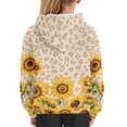 thumbnail image 6 of Xoenoiee Boys Hooded Sweatshirt Pullover Hoodie Long Sleeve Top Fall Active Clothing Winter Playwear for Kids Walking Hiking Traveling, Sunflower Highland Cattle Print, M, 6 of 7