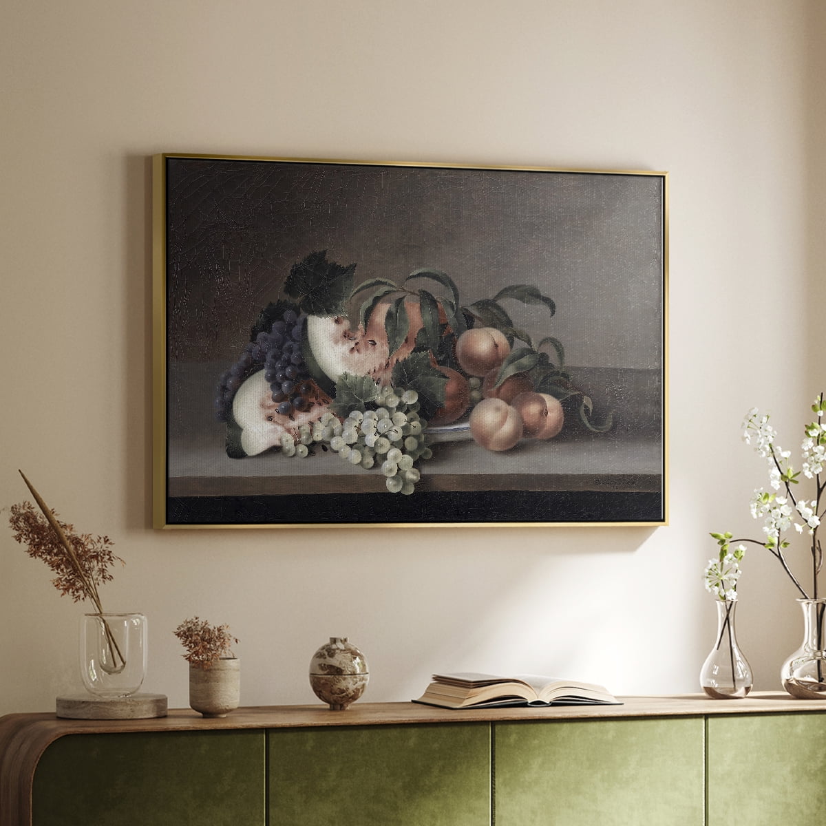 Vintage Botanical Print-XLII By Wexford Home Framed in Gold Wood Gallery Wrapped Canvas 27 in. x 41 in.