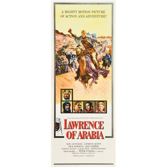 Everett Collection Lawrence of Arabia Top - Peter OToole Bottom From Top Left - Alec Guinness Anthony Quinn Jack Hawkins Jose Ferrer Peter OToole 1962 Movie Poster Masterprint, 24 x 36 - Large