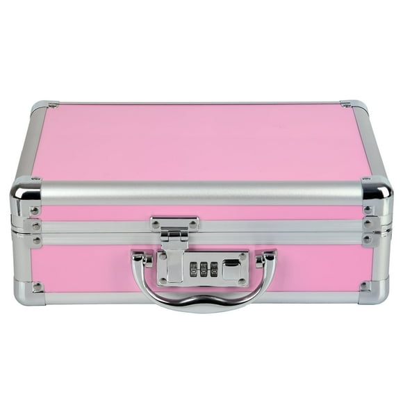 Cerradura de Medicamentos Grande, Caja de Seguridad para Medicamentos de Aleación de Aluminio para el Hogar y Viajes, Caja de Seguridad para Medicamentos, Medicina y Dinero, Rosa