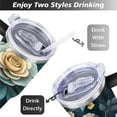 thumbnail image 5 of Paisley Design40 Oz Tumbler with Handle Lid and Straw, Stainless Steel Double Walled Vacuum Insulated Cup, Cute Anniversary Wedding Birthday Gifts Tumbler for Women Men Friends Outdoor Indoor, 5 of 7