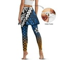 thumbnail image 4 of COEQINE yoga Legging Skirts for Women Elastic High Waist Skirted Leggings Fashion Breathable Tennis Activewear Polynesian Ethnic Tribal Pattern Full Length Yoga Pants with Pockets, XS, 4 of 7