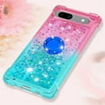 thumbnail image 5 of Clear Case for Google Pixel 7a with Kickstand for Girls Women, Liquid Glitter Sparkle Bling Cute Case Gradient Quicksand Cover for Google Pixel 7a JB Powder Blue, 5 of 15