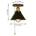 thumbnail image 2 of FSLiving RV Cone Shape Wall Light Zipper Switch Metal 12V Black Decorative RV Hallway Interior Light, 2700K E26 Bulb Included Industrial Semi Flush Mount for Ceiling Mount Under Cabinet Camper, 2 of 6